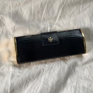 Tory Burch navy clutch.